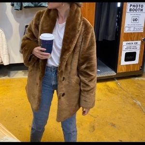 & Other Stories Brown Faux Fur Coat